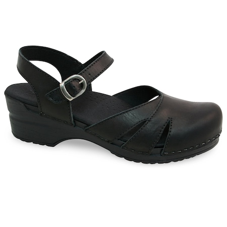 Sanita Sandal, Waxed Leather Upper, Polyurethane Outsole, Black, Size 4.5-5 M 472283-002-36